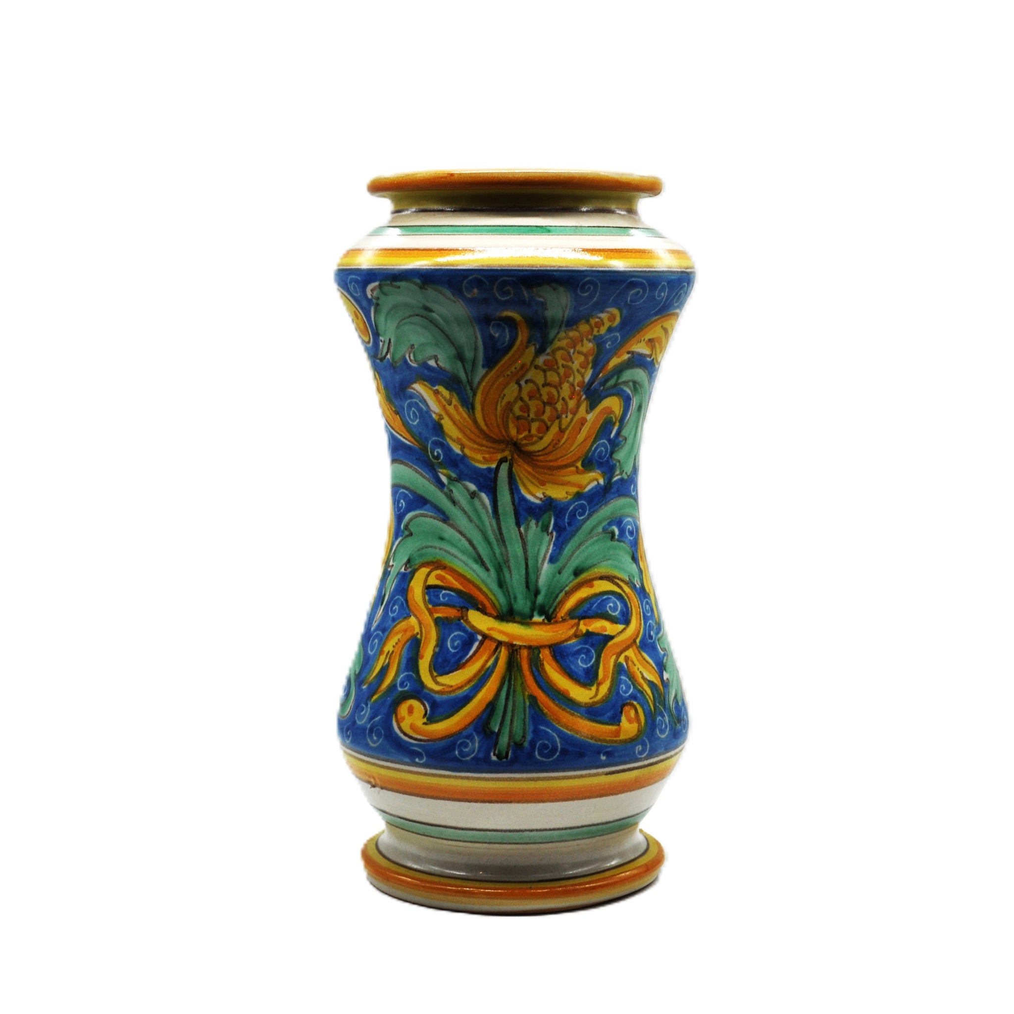 Apothekervase im Caltagirone-Keramikstil von Maestro Varsallona, ​​H 30 cm, Ø 15